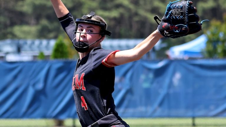 Sachem East starting pitcher Olivia DeRose delivers a pitch against...