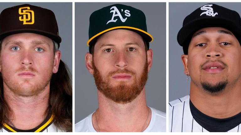 This combination of 2024 file photo shows baseball players, from...