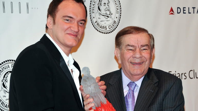 Friars Club Dean Freddie Roman, right, poses with director Quentin...