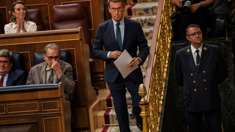 Spain's Popular Party leader Alberto Nunez Feijoo at the Spanish...