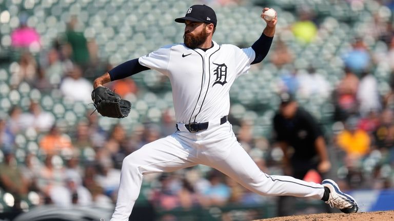 Detroit Tigers pitcher Sean Guenther throws against the Colorado Rockies...