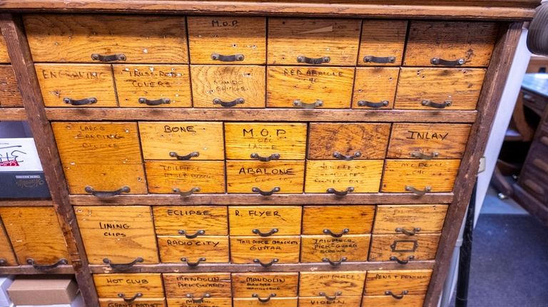 Monteleone has a meticulous organizational system, like these drawers that...