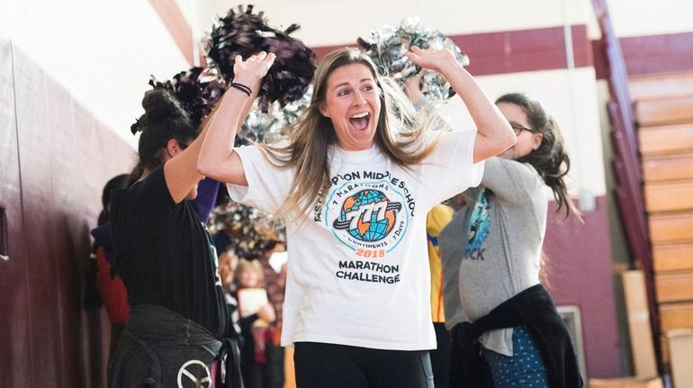 Marathoner and teacher Cara Nelson gets a send-off at East...