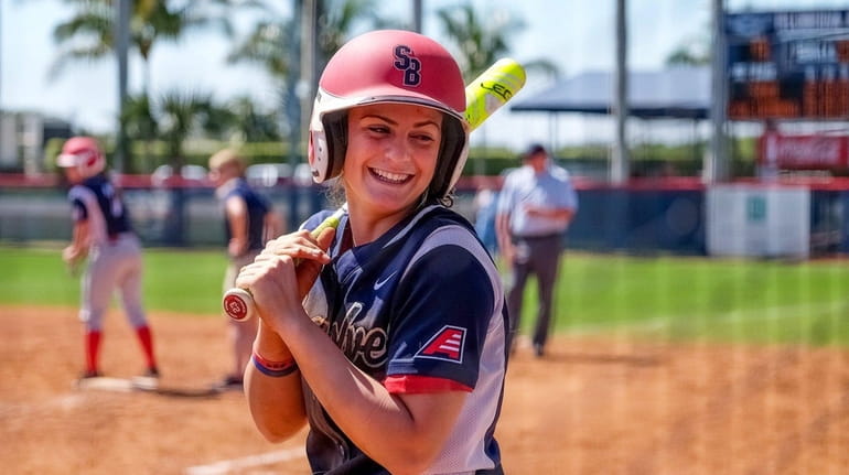 Danielle Kemp, a sophomore on the Stony Brook University softball...