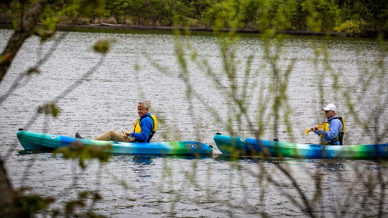 Kayakers at Hempstead Lake State Park in West Hempstead.