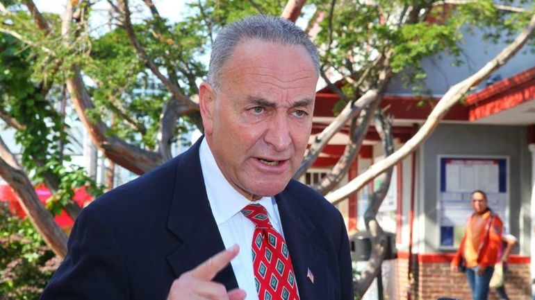 New York Senator Charles Schumer calls on the Long Island...