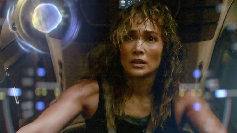 This image released by Netflix shows Jennifer Lopez in a...