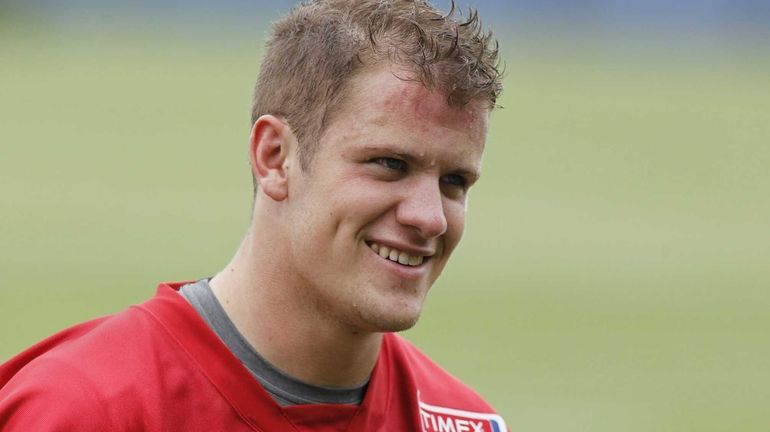 Ryan Nassib looks on during OTAs at Timex Performance Center....