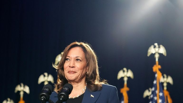 Vice President Kamala Harris campaigns in Milwaukee, Wisconsin, Tuesday.