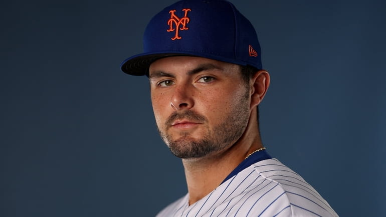 Grant Hartwig of the Mets poses for a portrait at...