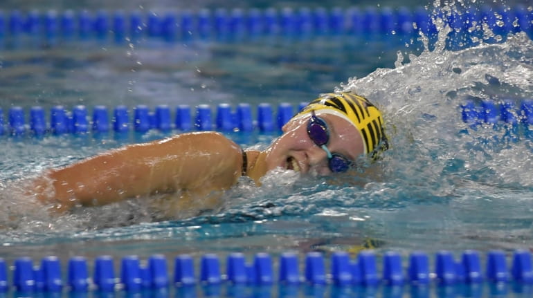 Chloe Stepanek of Northport Commack wins the 200-yard freestyle in...