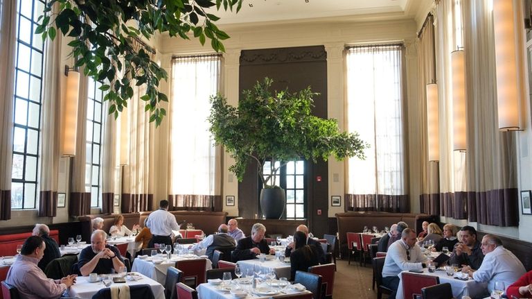 The stately main dining room at Tellers in Islip.