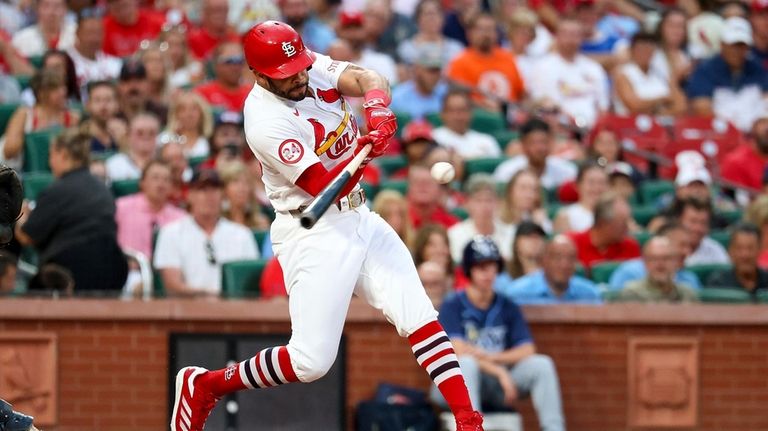 St. Louis Cardinals' Tommy Pham hits a two-run home run...