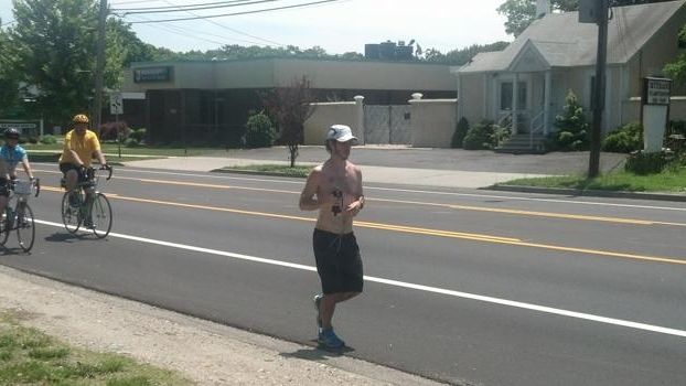 Matt Kearns of North Babylon is running the roughly 100...