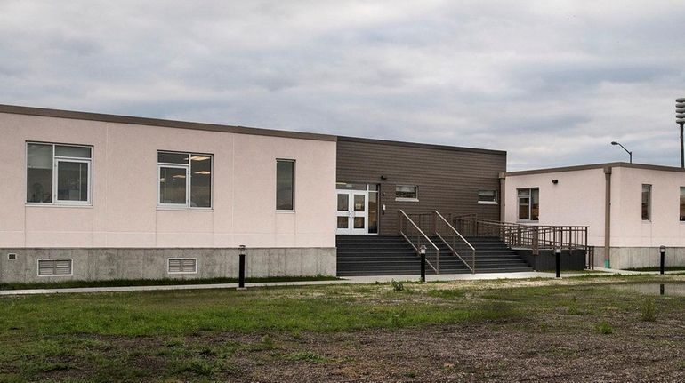 An exterior view of the Long Beach School District building...