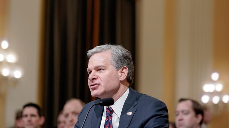 FBI Director Christopher Wray, testifies during a House Select Committee...