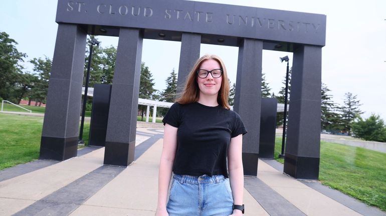 University student Christina Westman poses at St. Cloud State University,...