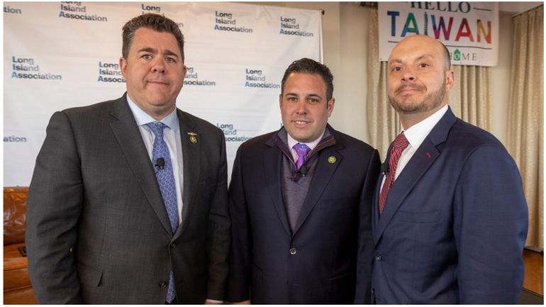 Long Island Republican Reps. Nick LaLota, Anthony D'Esposito and Andrew Garbarino,...