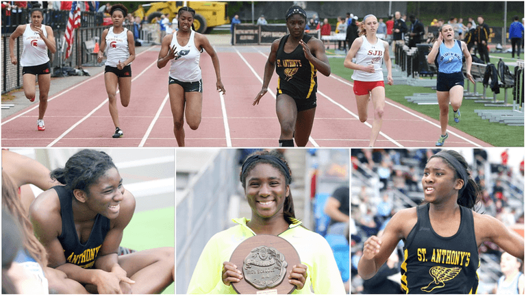 Grenada sprinter Halle Hazzard during her time at St. Anthony's,...