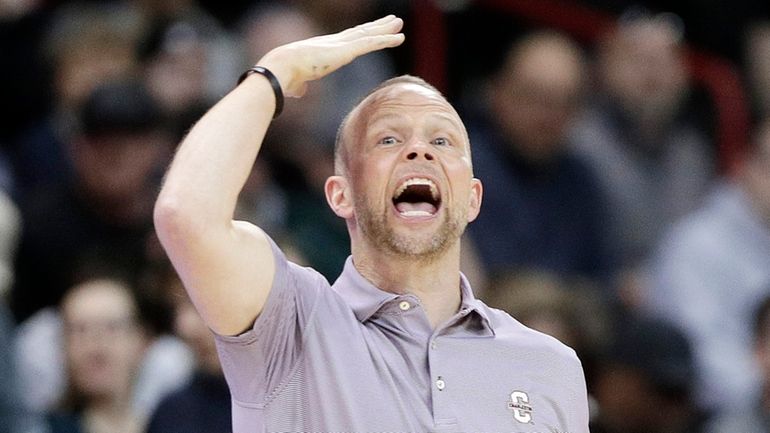 Charleston head coach Pat Kelsey signals his team during the...