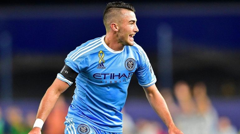 New York City FC midfielder Jack Harrison (11) reacts to...