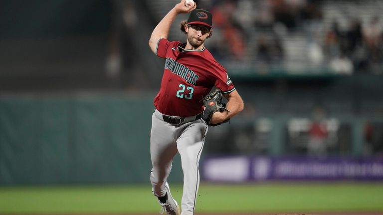 Arizona Diamondbacks pitcher Zac Gallen works against the San Francisco...