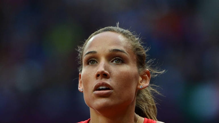 LoLo Jones at the end of the women's 100m hurdles...