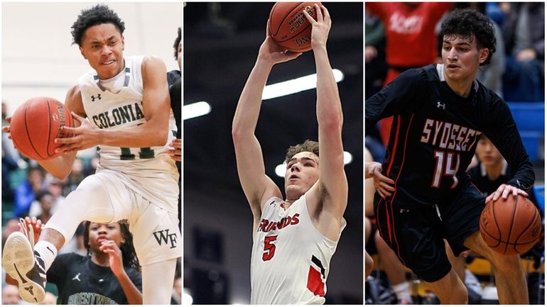 (From left) Joey McLaurin of Floyd, Jackson O'Brien of Friends Academy and AJ...