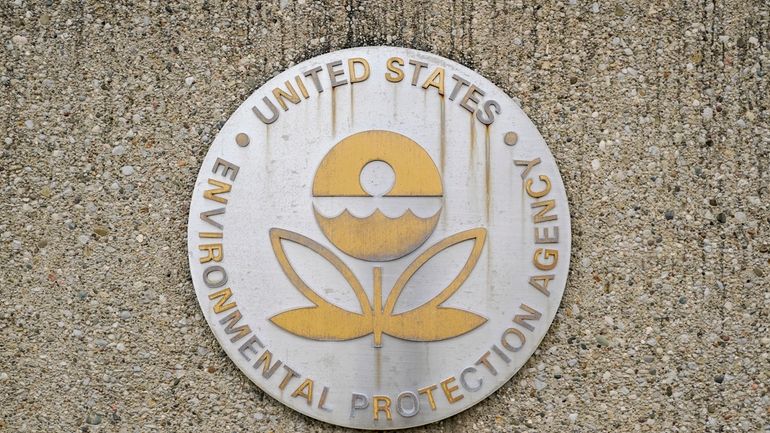 A U.S. Environmental Protection Agency sign is seen outside the...