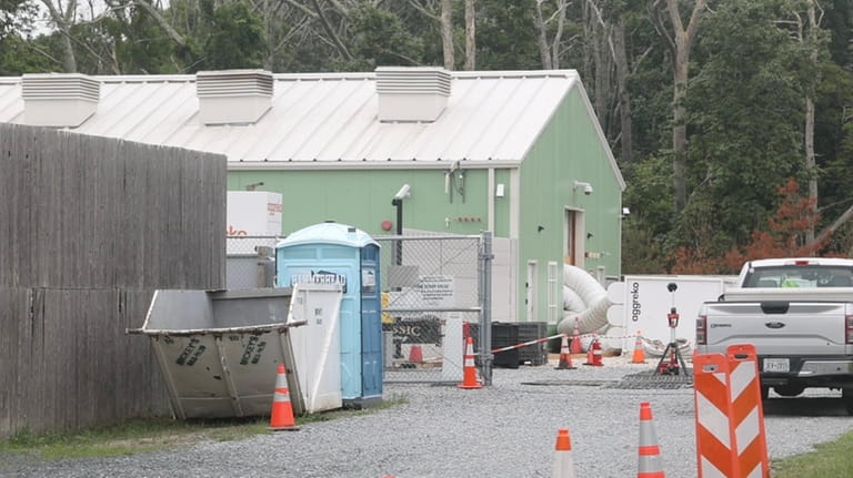 The lithium-ion battery storage facility on Cove Hollow Road in...