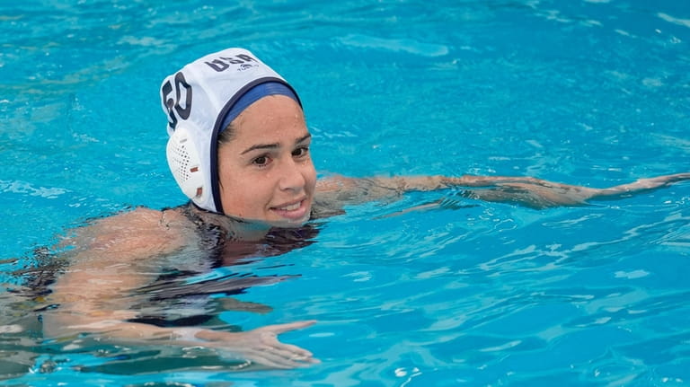 U.S. women's water polo gold medal Olympian Rachel Fattal practices...