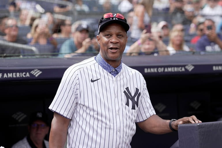 BRONX, NY - SEPTEMBER 09: Former New York Yankee Darryl Strawberry #39  during the 75th New York Yankees Old Timers Day on September 9, 2023 at  Yankee Stadium in the Bronx, New