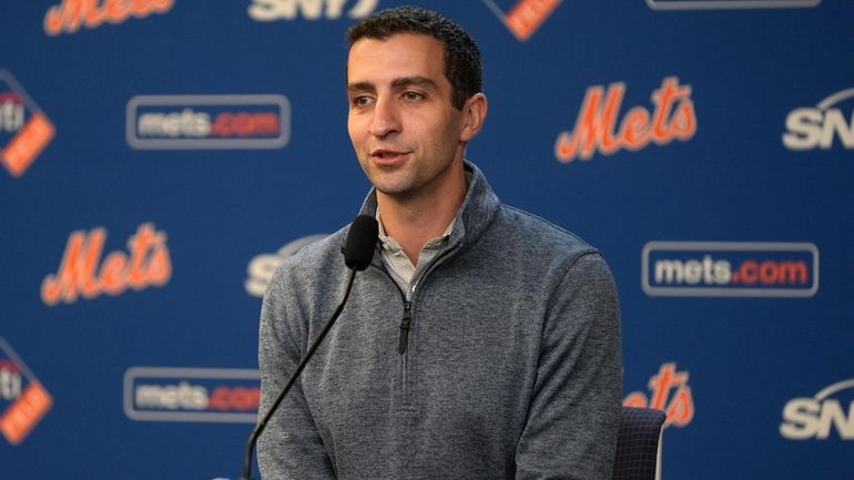 Mets President of Baseball Operations David Stearns responds to questions...