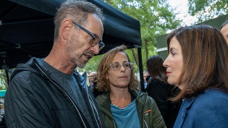 New York Gov. Kathy Hochul meets Ronen and Orna Neutra of...