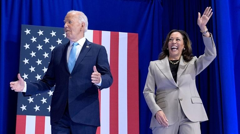 President Joe Biden, left, and Democratic presidential nominee Vice President...