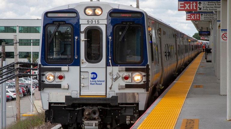 The new M9 LIRR train on Tuesday in Hicksville.