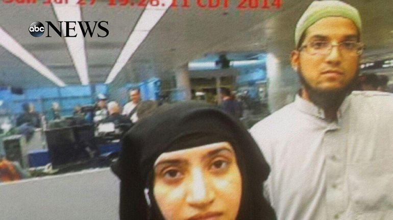 Tashfeen Malik and Syed Rizwan Farook arrive at Chicago O'Hare...