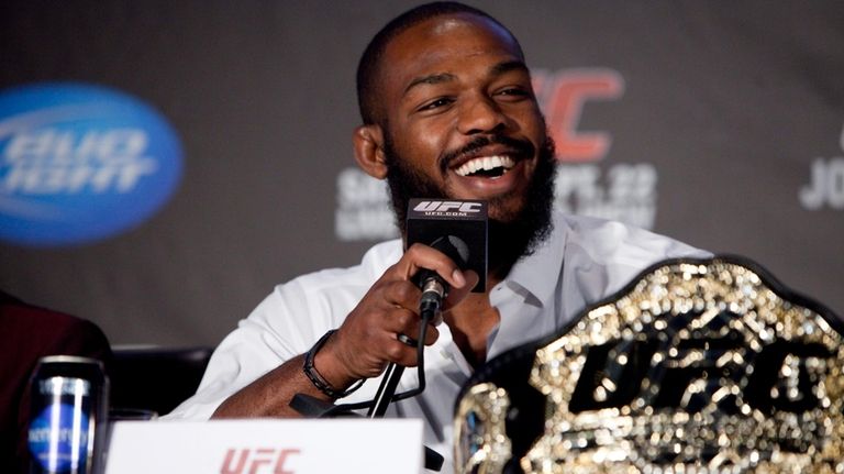 Jon Jones speaks during the UFC 152 pre-fight press conference...