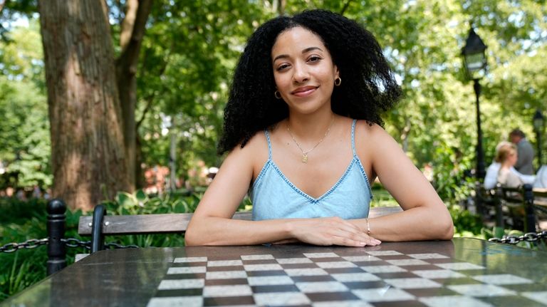 Juliana Pache poses for a photo in Washington Square Park...