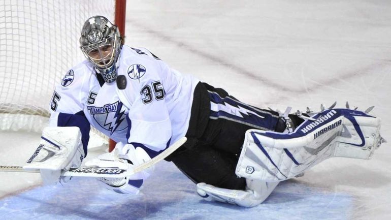 Former Islander and current Tampa Bay Lightning goaltender Dwayne Roloson....