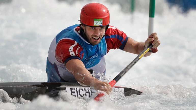 Casey Eichfeld of the United States competes during the canoe...