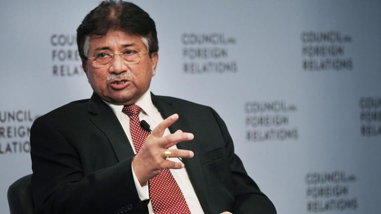Former Pakistani president General Pervez Musharraf speaks at the Council...
