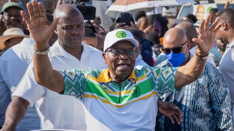 Former president of the A.N.C. and South Africa, Jacob Zuma,...