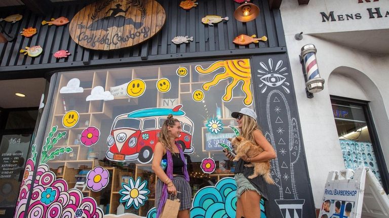 Ariel Ruggiero, and Angela Skudin, outside of Codfish Cowboy in...