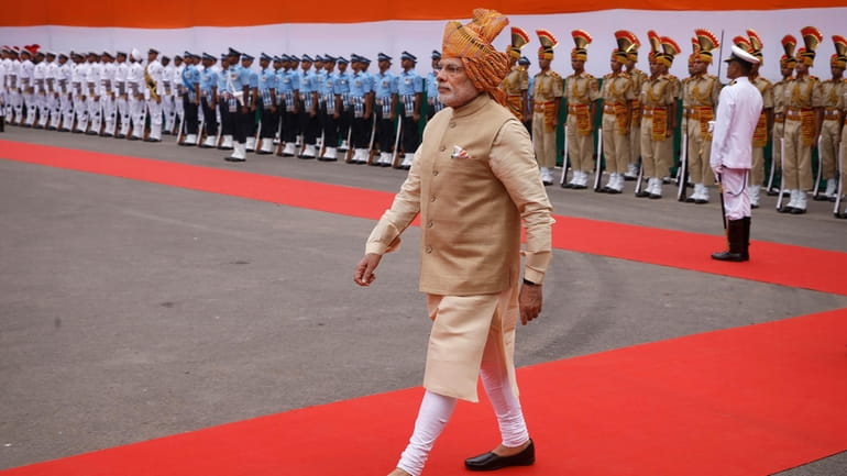 FILE-Indian Prime Minister Narendra Modi arrives at the Red Fort...
