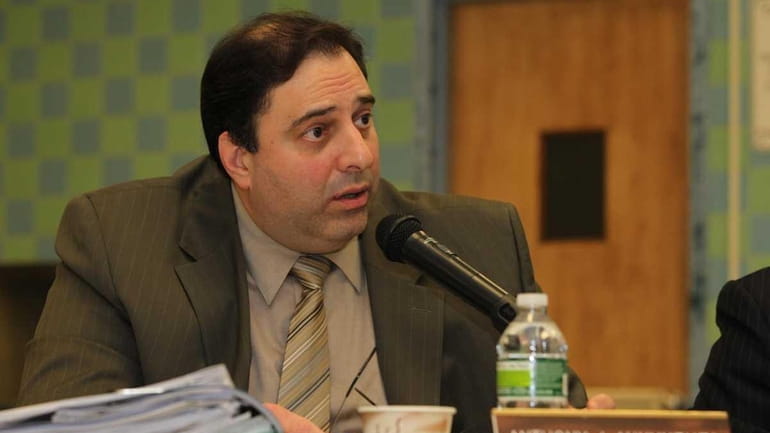 Anthony Annunziato talks about the school budget during a school...