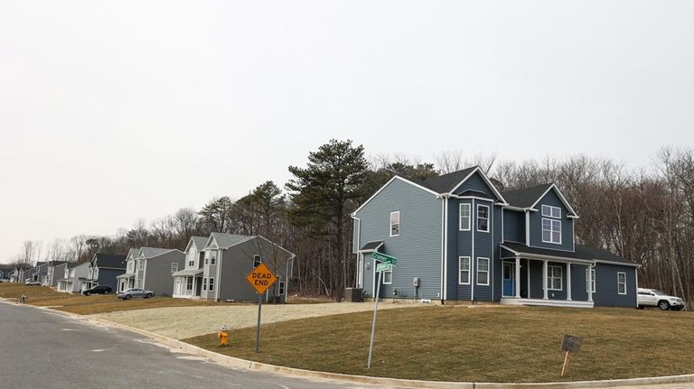 Newly constructed homes on the corner of Scheyer and Cramer courts.