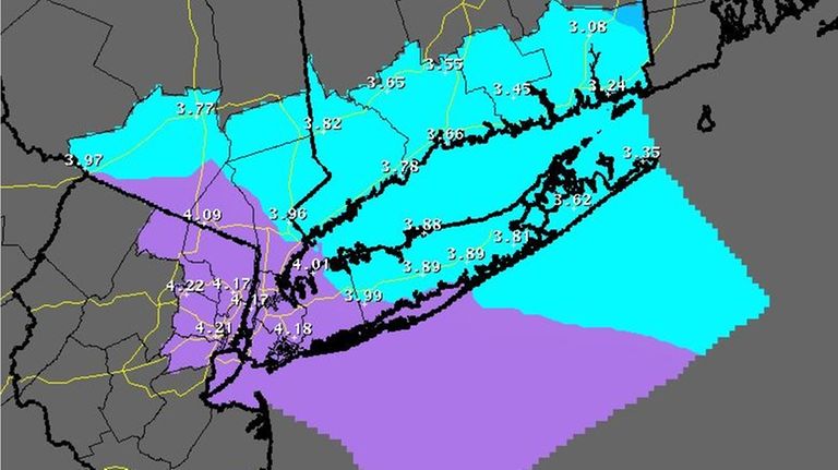 A rain map provided by NOAA shows forecasted rain totals...