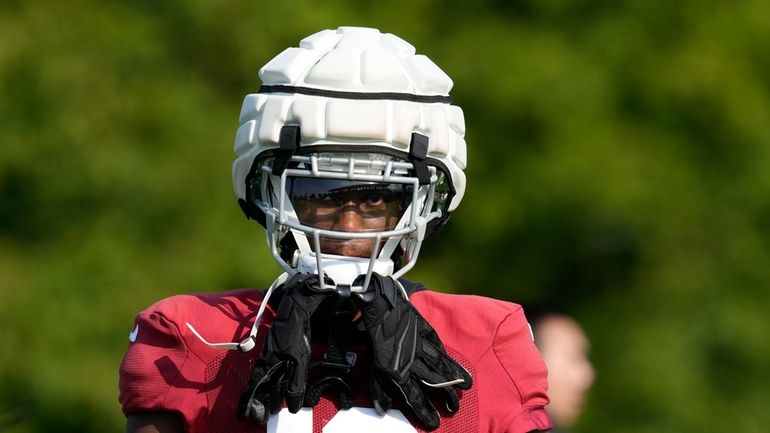 Arizona Cardinals wide receiver Marvin Harrison Jr. looks on during...