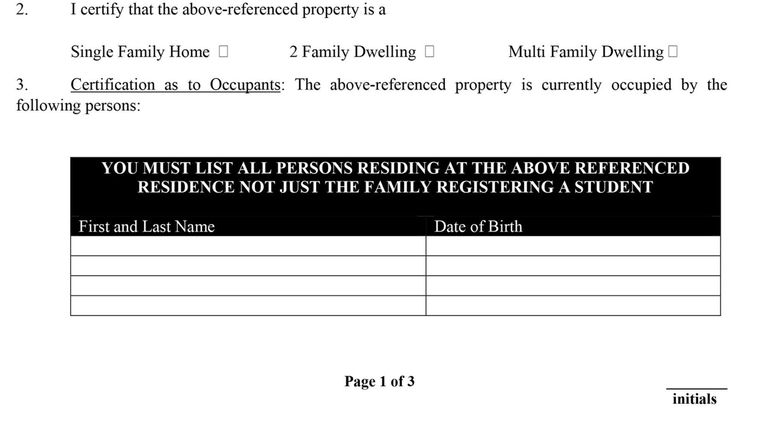 "YOU MUST LIST ALL PERSONS..." said a form the district...